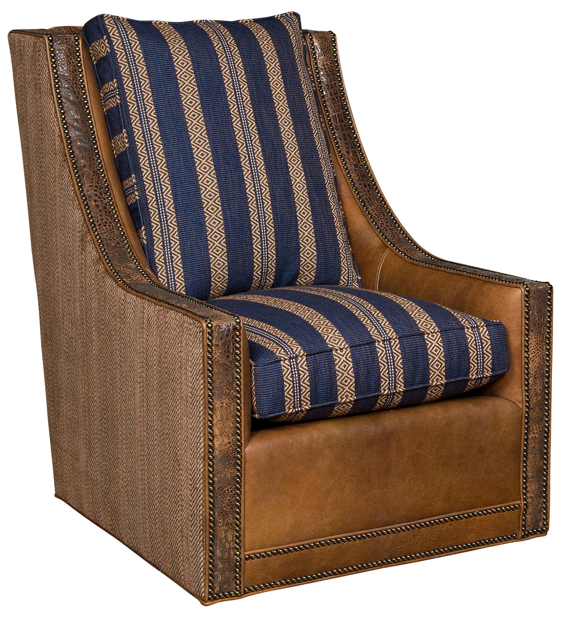 ELM&IRON KIMBER/キンバーレザーチェア イージー USA輸入品 a King Hickory Living Room Elsa Leather/Fabric Swivel Chair C91-01